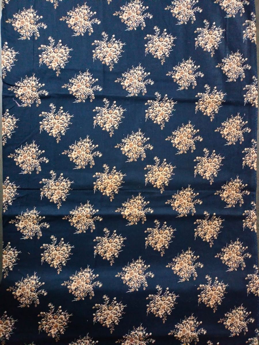 Midnight Blue Calico Print Fabric