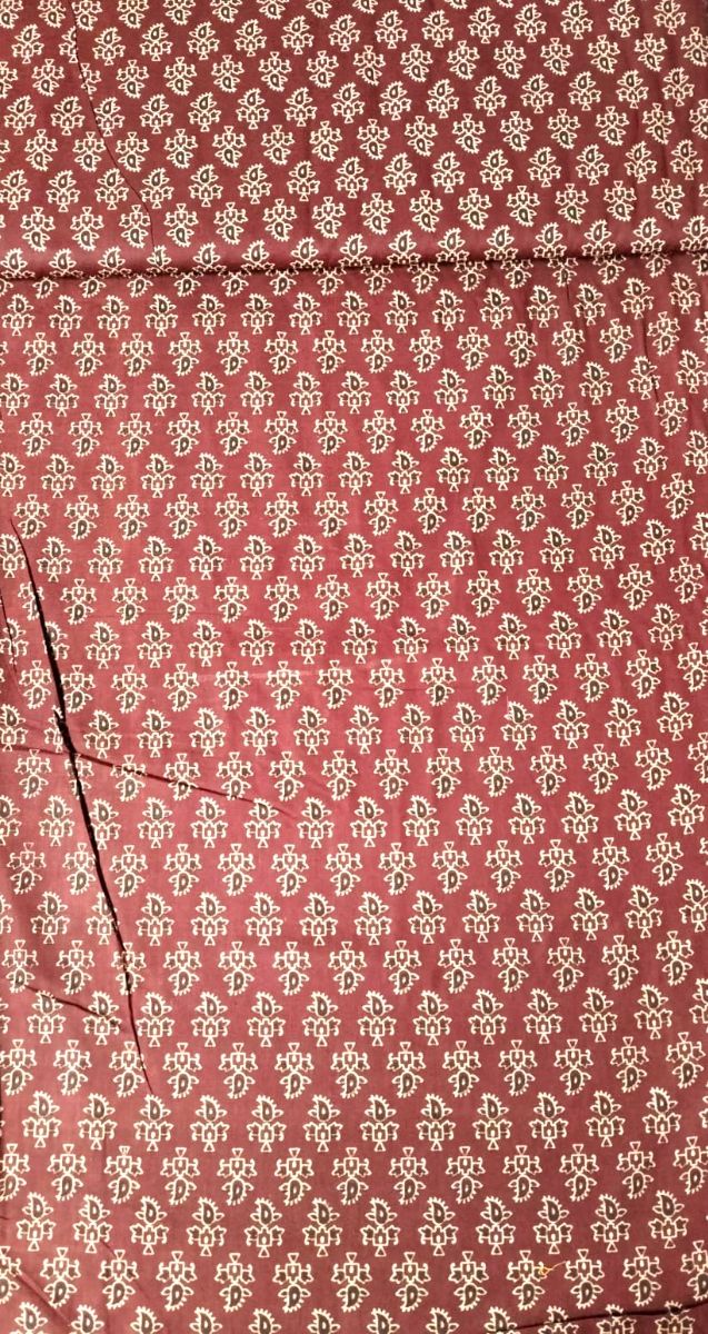 Traditional Madder Red Booti Print Fabric